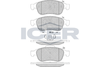 Комплект гальмівних колодок, дискове гальмо ICER 181915 (22073, 22074, 24538, 24914, D1627-8844)