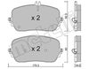 Комплект тормозных колодок, дисковый тормоз METELLI 22-1272-0 (D2237, 22962, 22963)