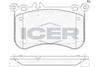 Комплект тормозных колодок, дисковый тормоз ICER 182042 (24923, 25219, D1634-8850)