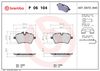 Комплект гальмівних колодок, дискове гальмо BREMBO P 06 104 (23985, 23984, D1204 8324)