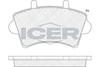Комплект тормозных колодок, дисковый тормоз ICER LM1442 (23613, D1982-9210)