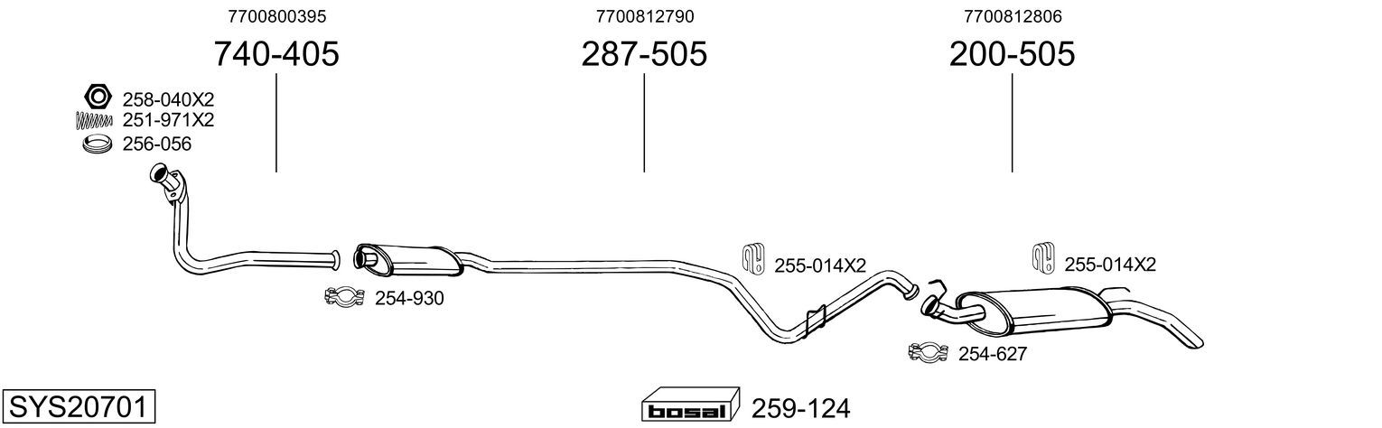 Układ wydechowy BOSAL SYS20701