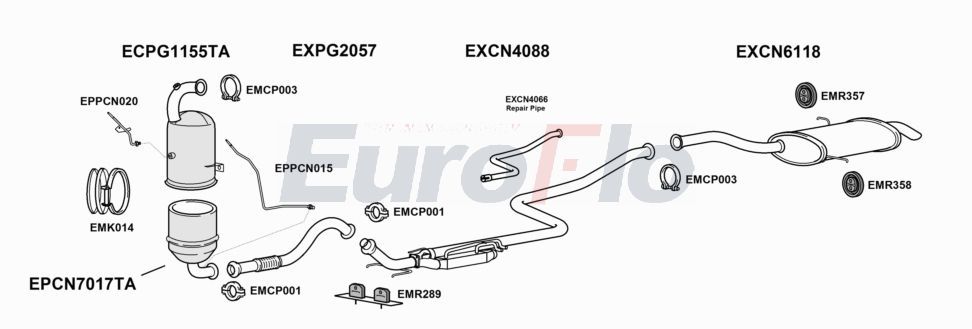 Układ wydechowy EUROFLO CNC4PI16D6004B