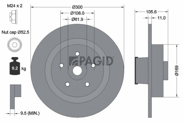 Tarcza hamulcowa PAGID 55529NC