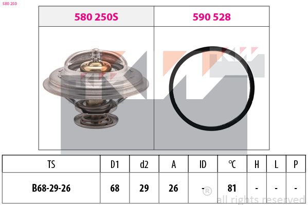 Termostat, środek chłodzący KW 580 250