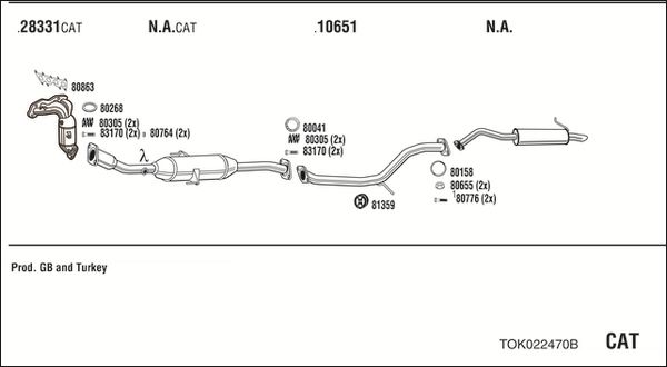 Układ wydechowy WALKER TOK022470B