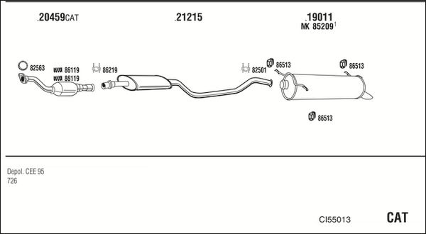 Układ wydechowy WALKER CI55013