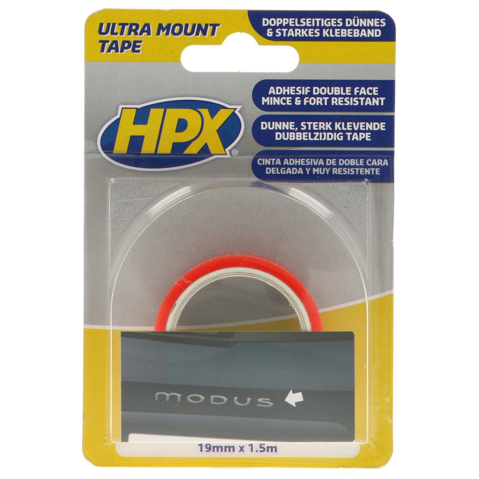 banda adeziva PRESTO Mounting tape double-sided transparent 19 mm x 2 m ZC10