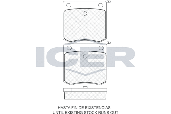 Zestaw klocków hamulcowych, hamulce tarczowe ICER 180328
