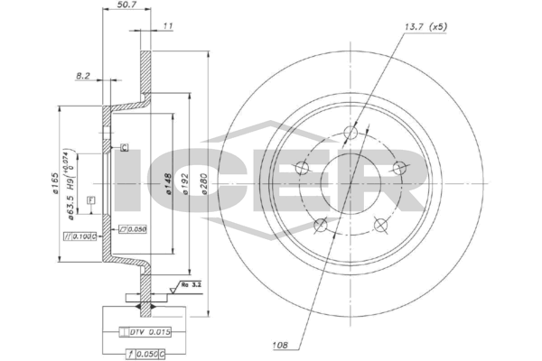 Tarcza hamulcowa ICER 78BD3958-2