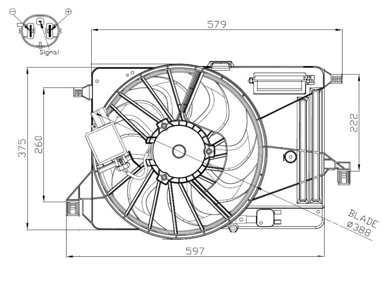 Větrák, chlazení motoru NRF 47964