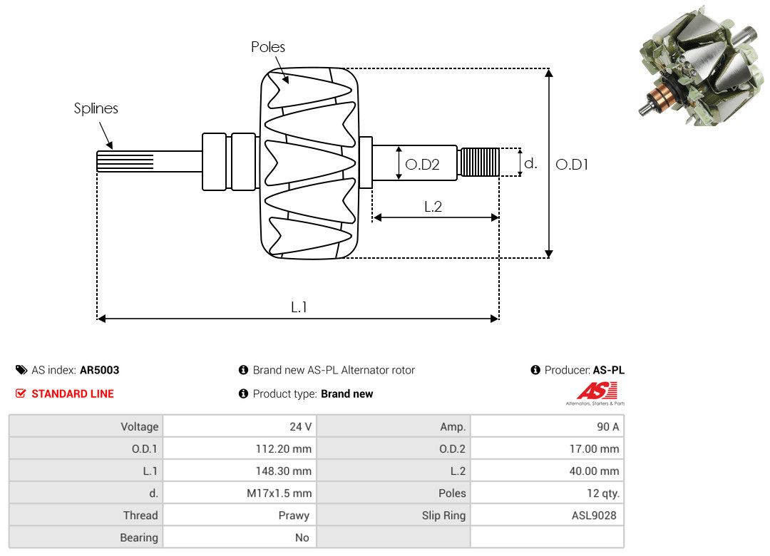 Levně Rotor, generátor AS-PL AR5003