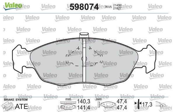 Sada brzdových platničiek kotúčovej brzdy VALEO 598074