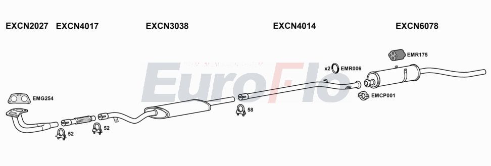 Układ wydechowy EUROFLO CNCX25D3001