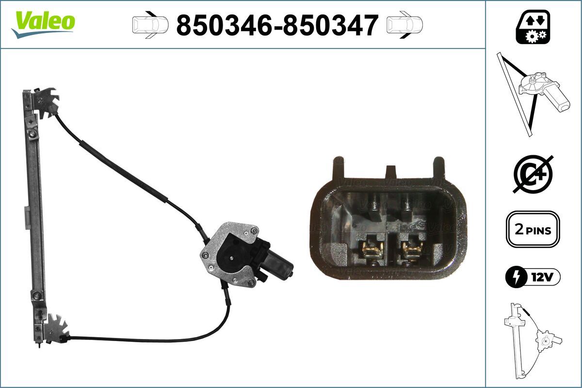 Mecanism actionare geam VALEO 850346