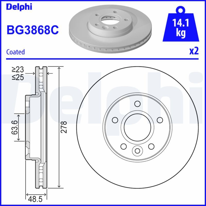 Brzdový kotúč DELPHI BG3868C