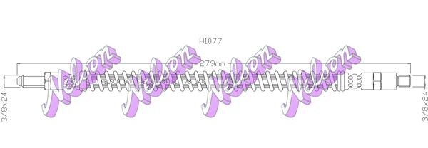 Przewód hamulcowy elastyczny KAWE H1077