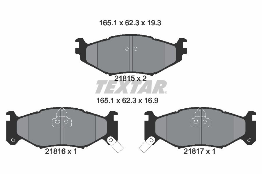 Sada brzdových platničiek kotúčovej brzdy TEXTAR 2181501
