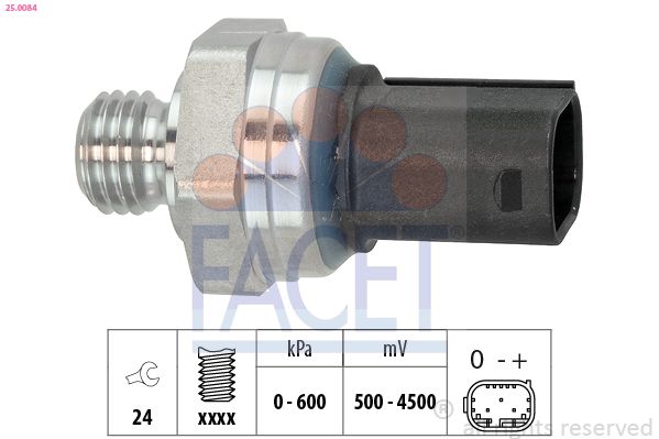 Czujnik, ciśnienie spalin FACET 25.0084