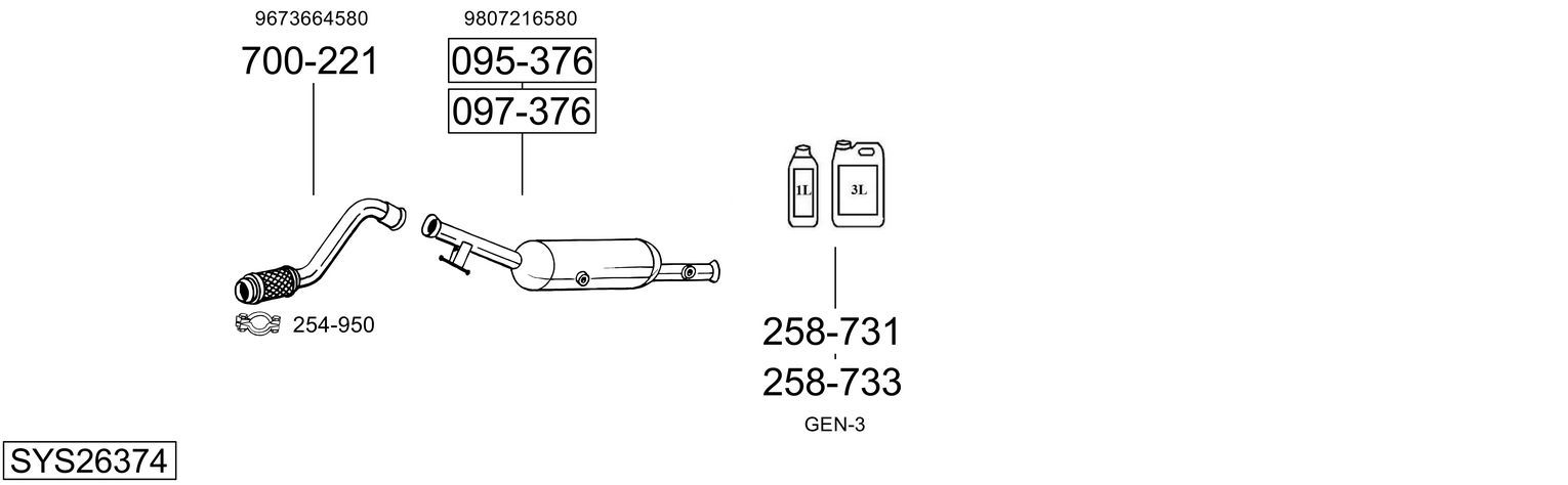 Układ wydechowy BOSAL SYS26374
