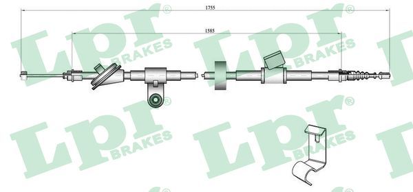 Tažné lanko, parkovací brzda LPR C0758B