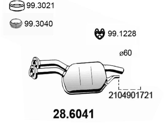 Tłumik środkowy ASSO 28.6041