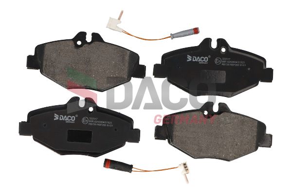 Zestaw klocków hamulcowych, hamulce tarczowe DACO GERMANY 322317