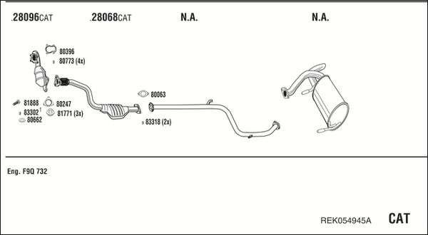 Układ wydechowy WALKER REK054945A