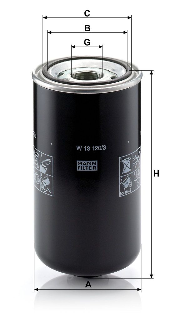 Levně Olejový filtr MANN-FILTER W 13 120/3