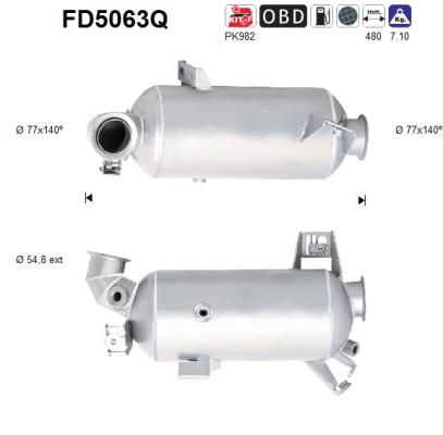 Filtr sadzy / filtr cząstek stałych, układ wydechowy AS 7E0254700GX