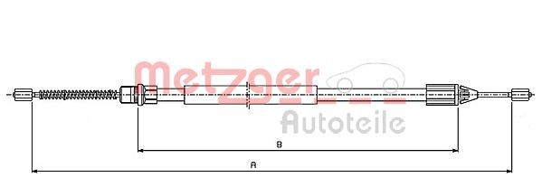 Cięgło, hamulec postojowy METZGER AUTOTEILE 10.6543