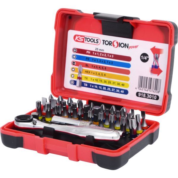 Levně Set, šroubovák-nástavec (bity) KS TOOLS 918.3010