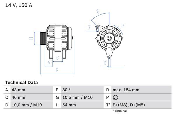 Alternator BOSCH 0 986 044 400