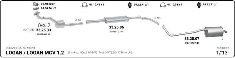 Układ wydechowy IMASAF 603000029
