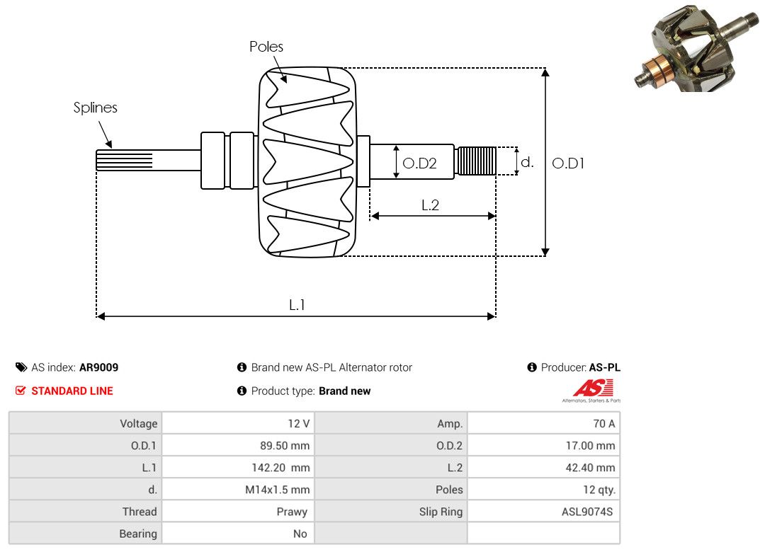 Levně Rotor, generátor AS-PL AR9009