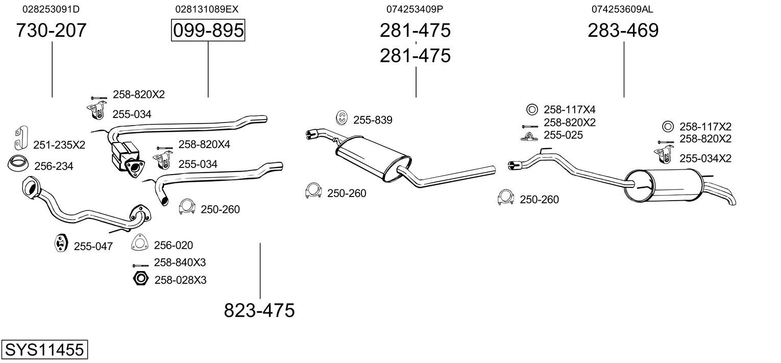 Układ wydechowy BOSAL SYS11455