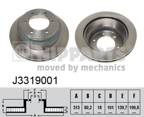 Tarcza hamulcowa NIPPARTS J3319001