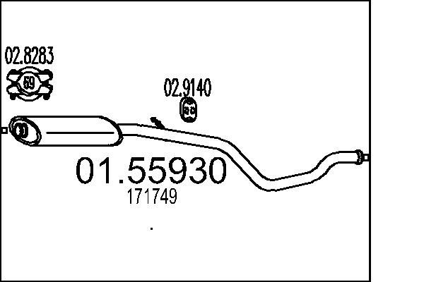 Tłumik środkowy MTS 01.55930