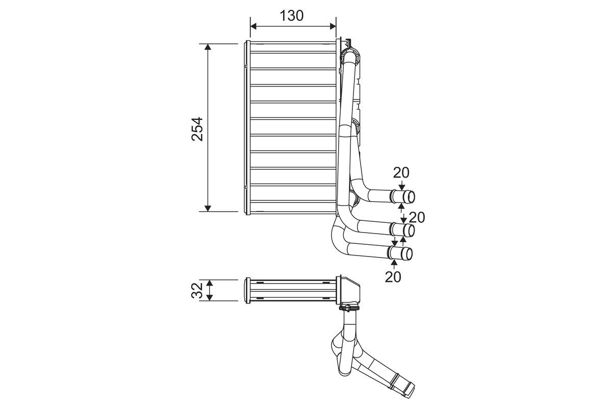 Schimbător de căldură, încălzire habitaclu VALEO 811651