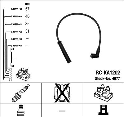 Sada kabelů pro zapalování NGK RC-KA1202