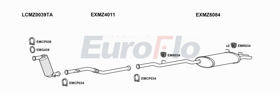 Układ wydechowy EUROFLO MZC2021D0198LHD