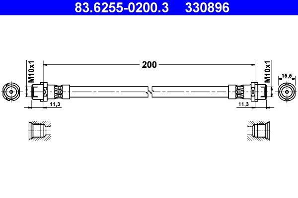 Brzdová hadica ATE 83.6255-0200.3