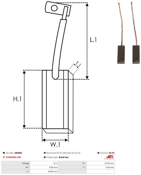 Levně Uhlíkový kartáč, generátor AS-PL AB5006