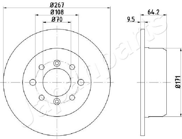 Tarcza hamulcowa JAPANPARTS DP-0235C