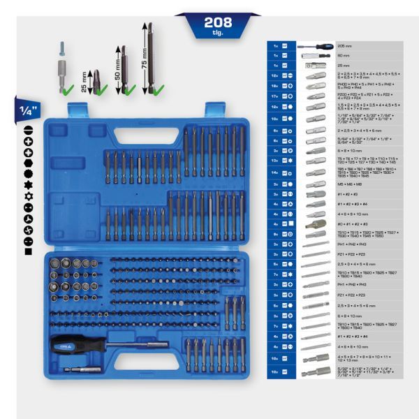 Levně Set, šroubovák-nástavec (bity) KS TOOLS BT053208