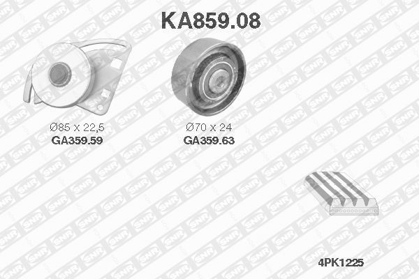 Zestaw paska klinowego wielorowkowego SNR KA859.08
