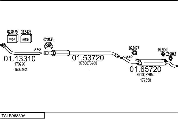 Układ wydechowy MTS TALB06830A002487
