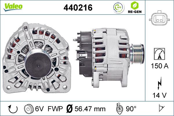 Generator / Alternator VALEO RE-GEN REMANUFACTURED 440216