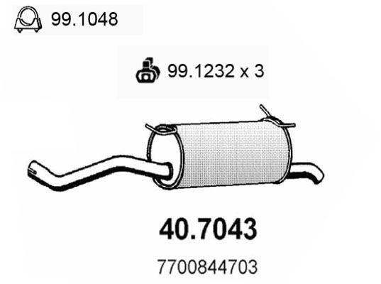 Tłumik końcowy ASSO 40.7043