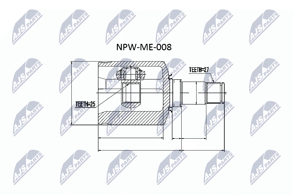 Zestaw przegubu, wał napędowy NTY NPW-ME-008